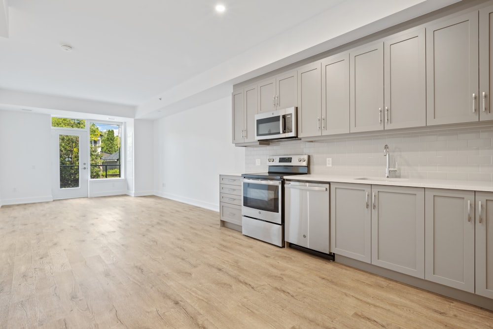 white wooden kitchen cabinet near white wall