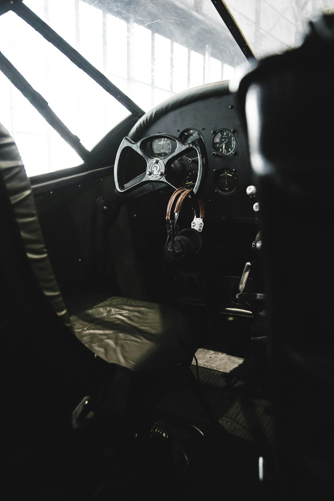 black steering wheel in car