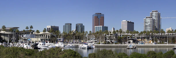 Downtown Long Beach skyline from the marina