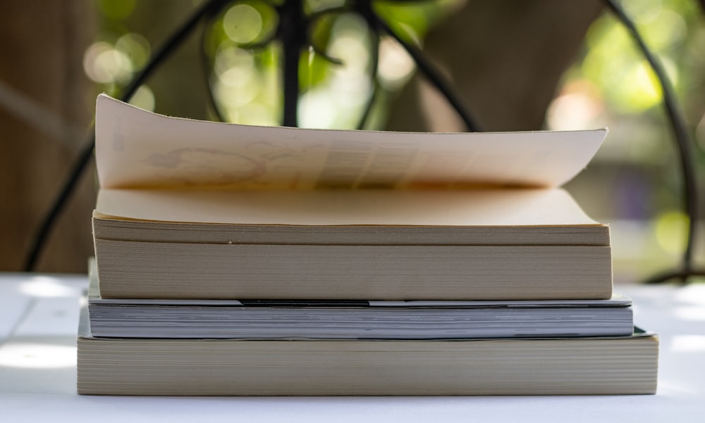 white book page on brown wooden table