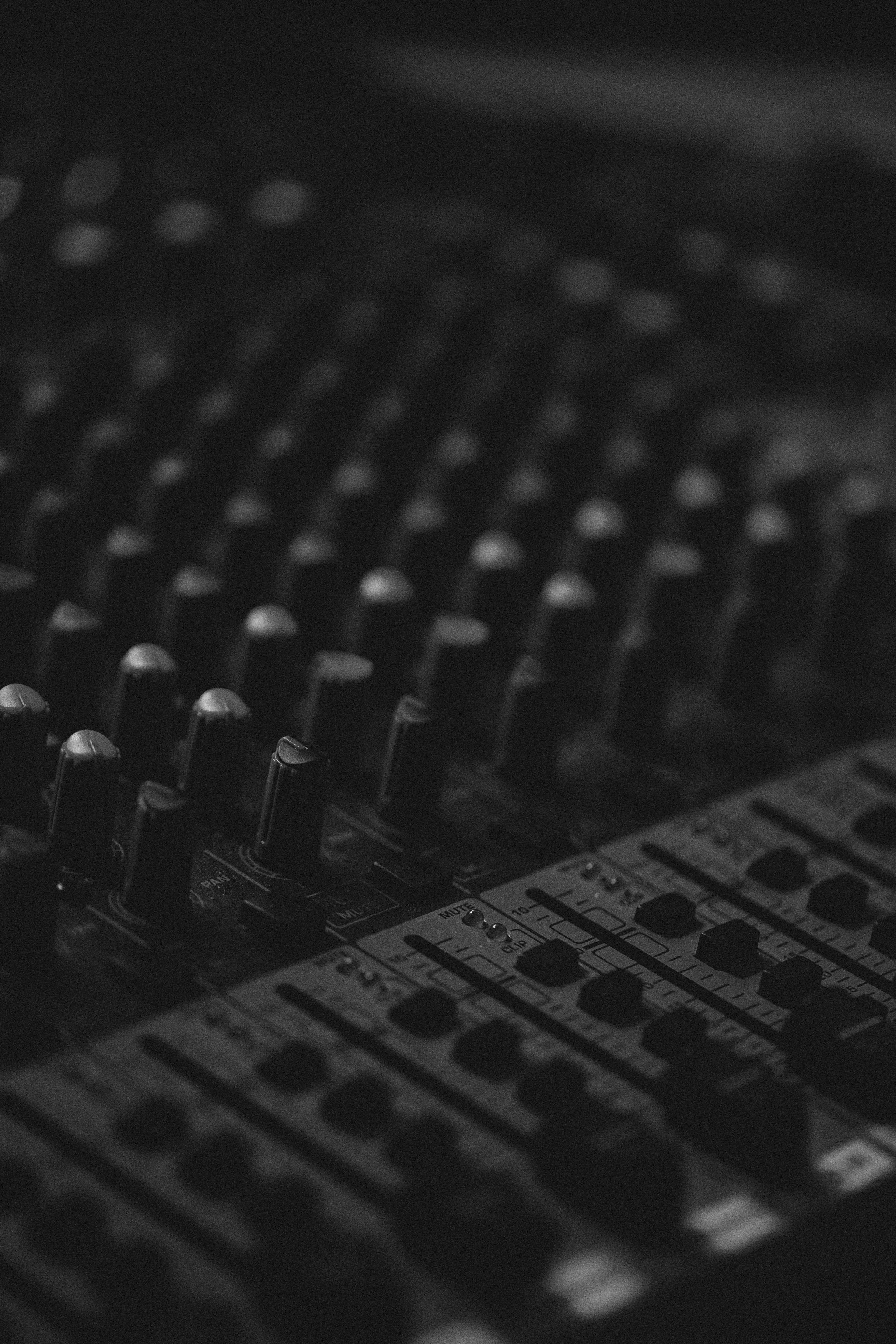 black and white audio mixer