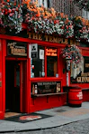red and black wooden store