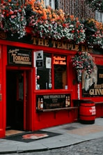 red and black wooden store