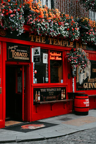 red and black wooden store