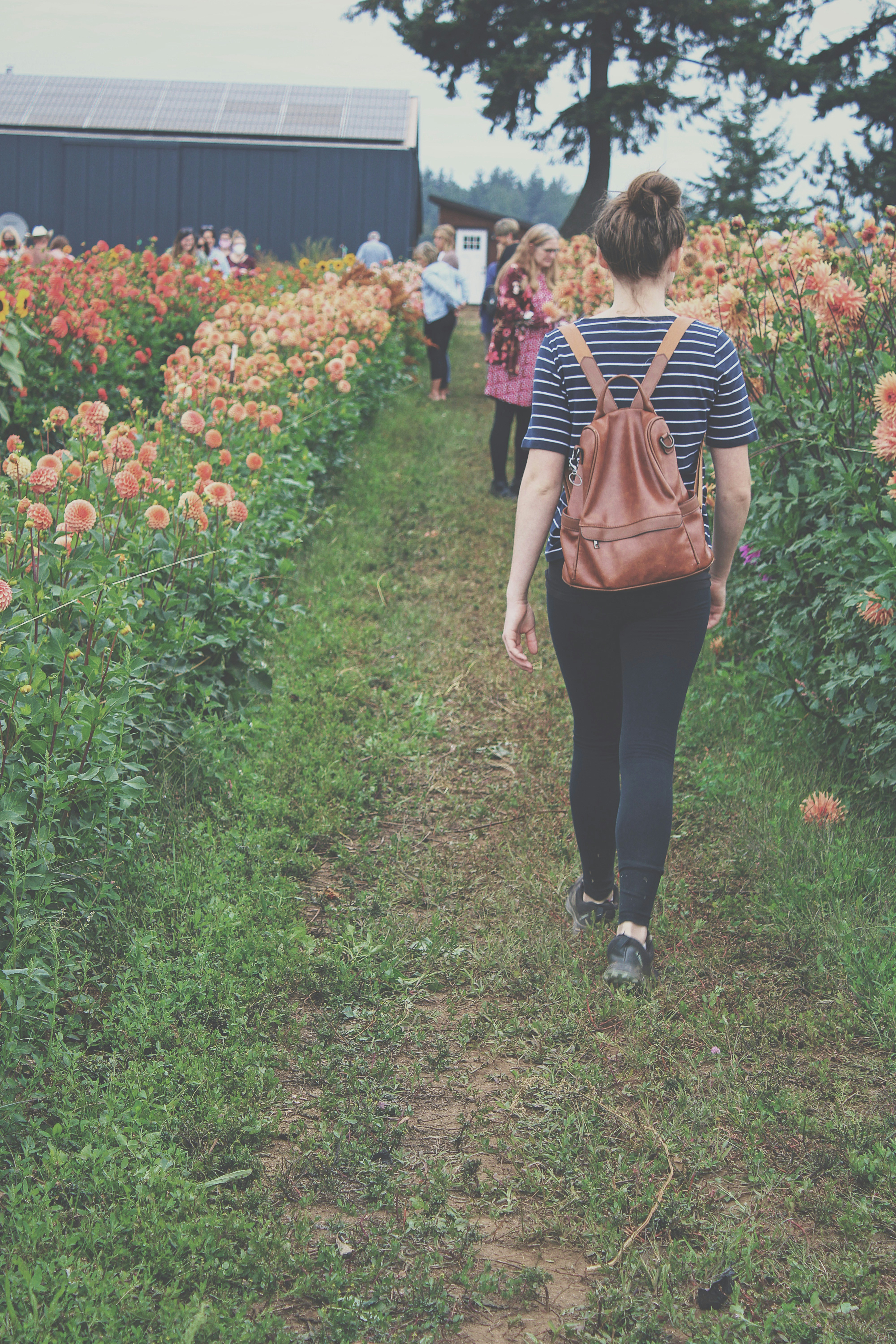 woman in black and white striped shirt standing beside woman in black and white stripe shirt