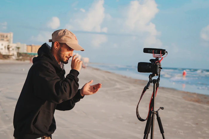 Creator shooting on location