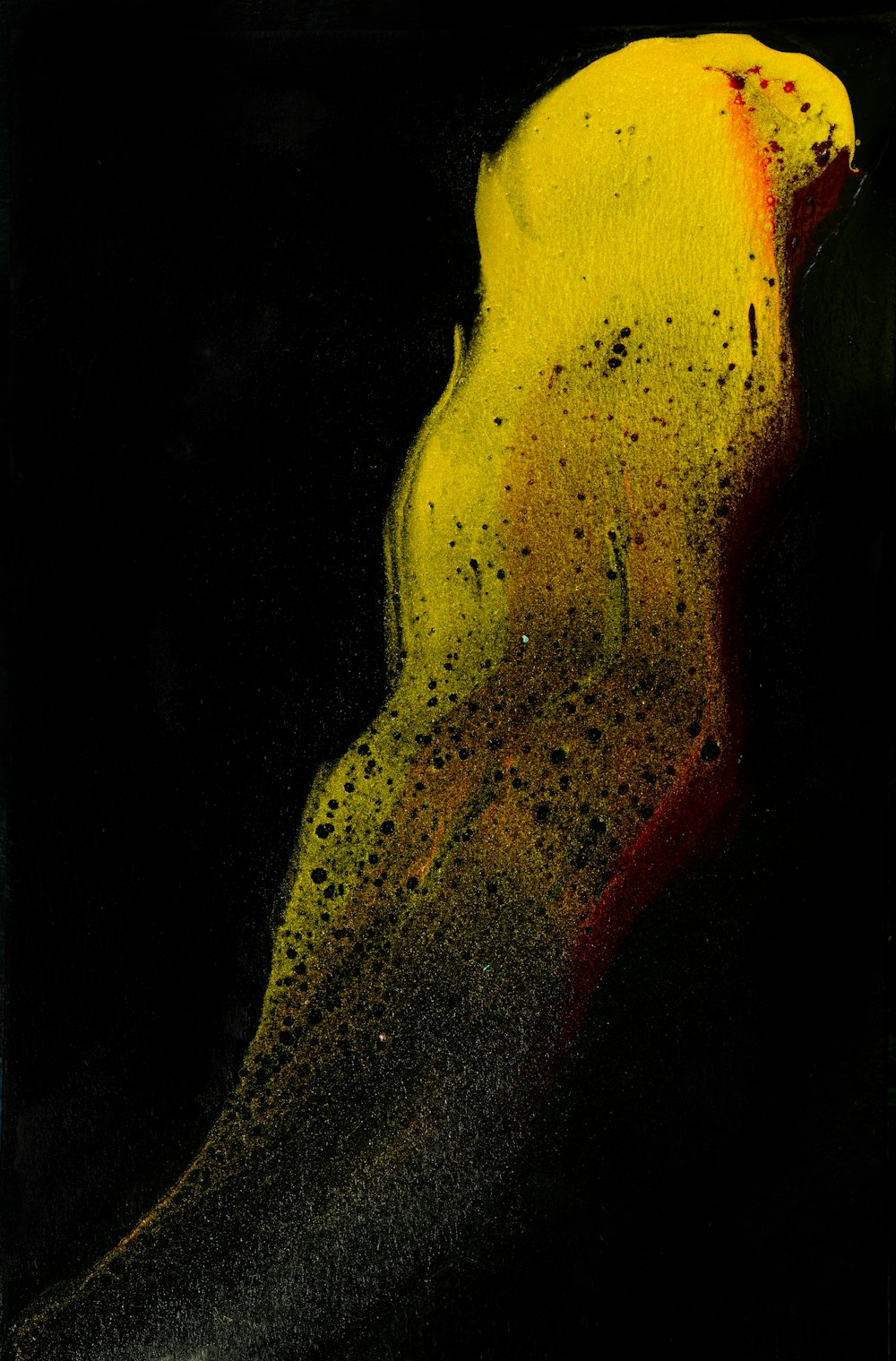 yellow red and black abstract painting