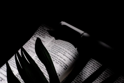 black pen on white book page