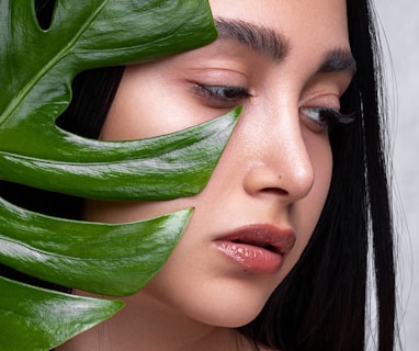 woman with green eyes and green eyes