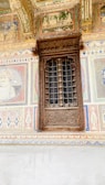 A beautifully crafted wooden window showcasing intricate details.