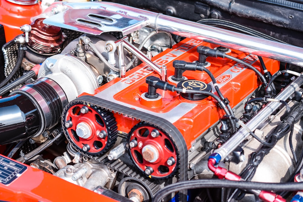 orange and gray engine bay