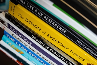 books on black wooden shelf