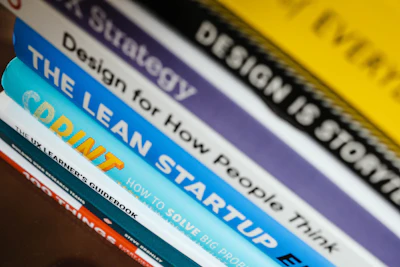 blue white and yellow books