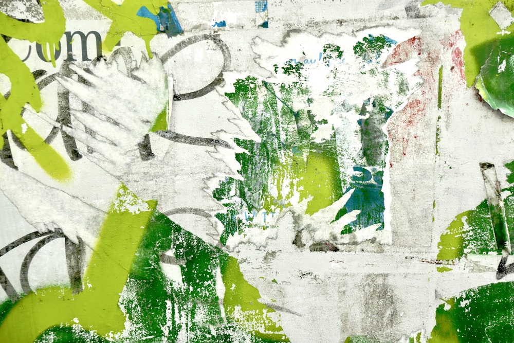 white green and yellow abstract painting