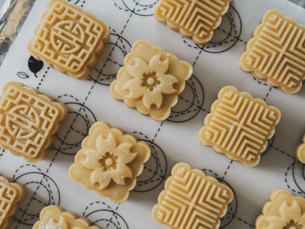 brown cookies on white surface