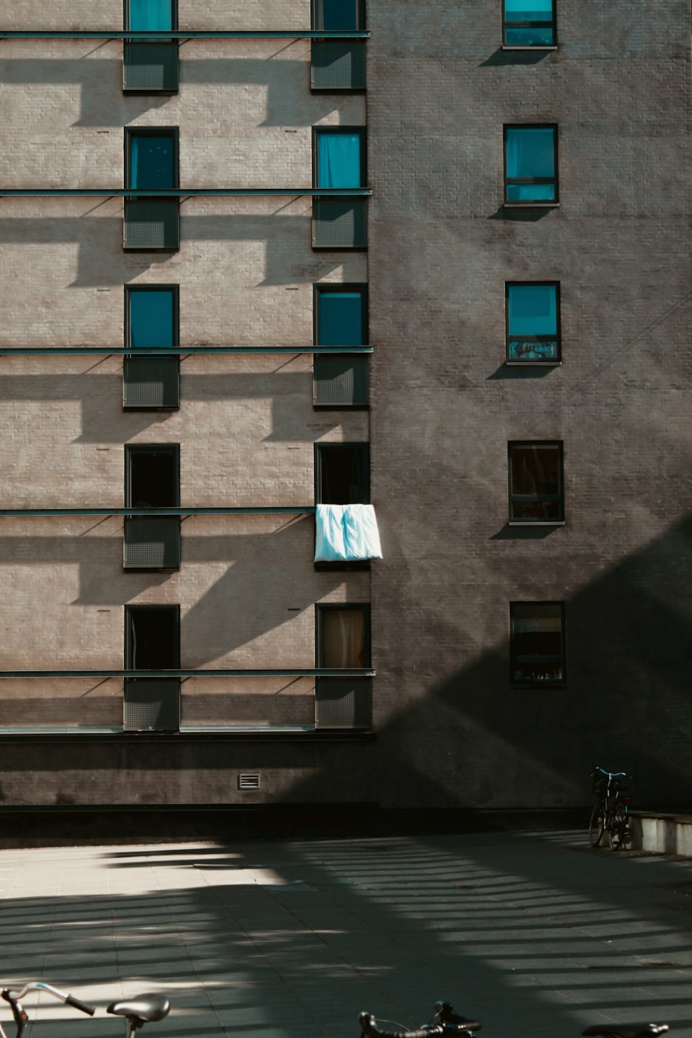 blue and white concrete building