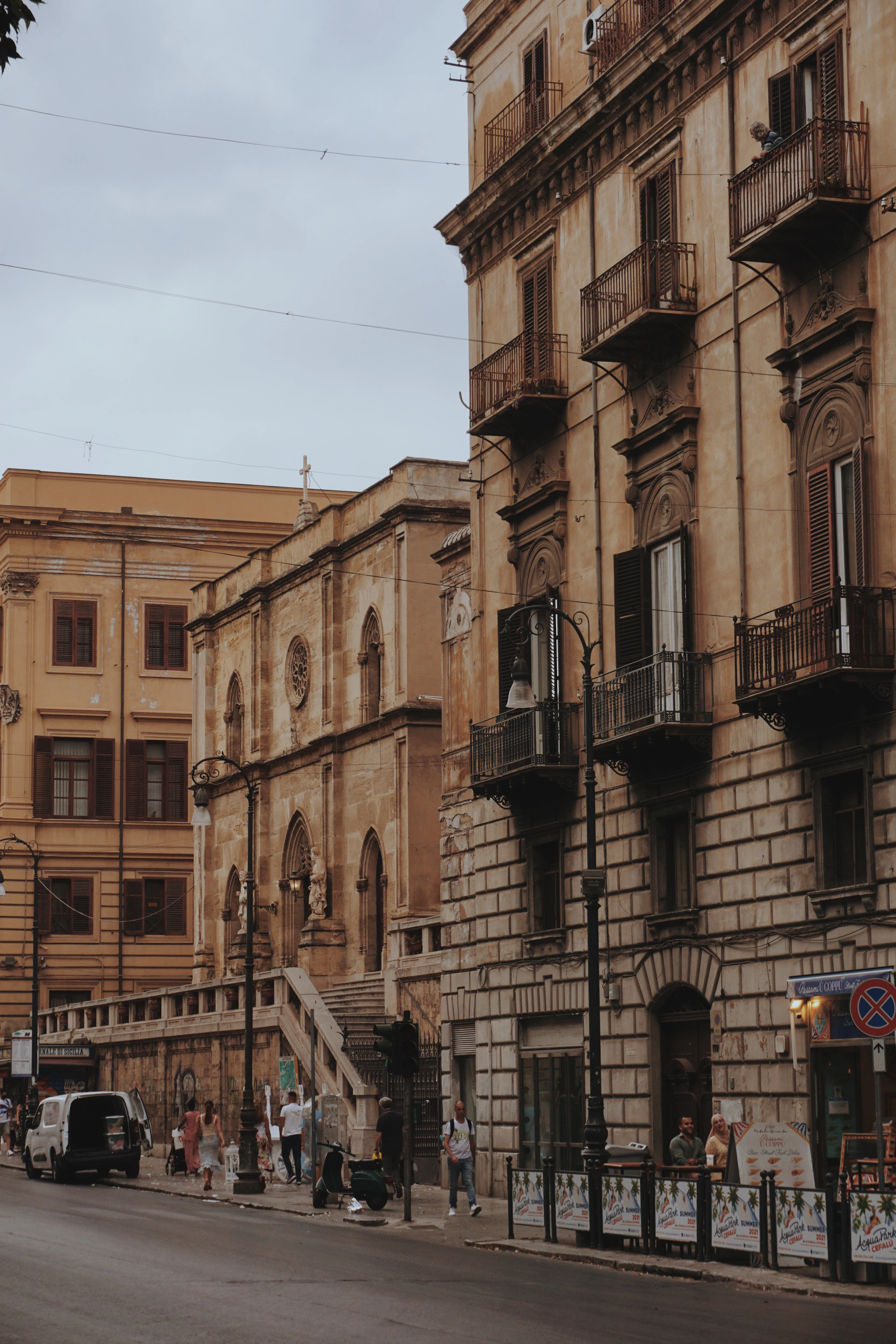 A baroque palazzo facade in the Kalsa quarter, Palermo