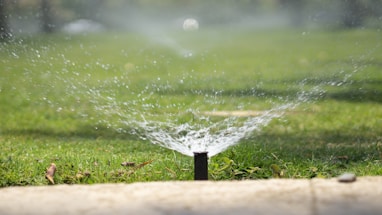 water splash on brown wooden post