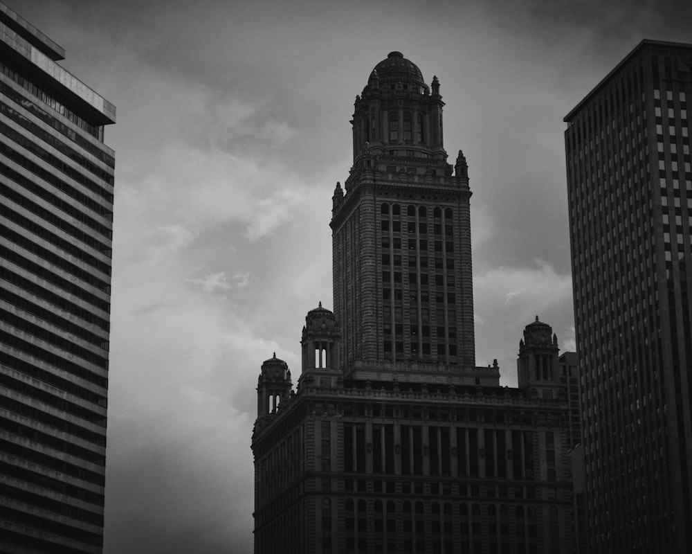 grayscale photo of concrete building