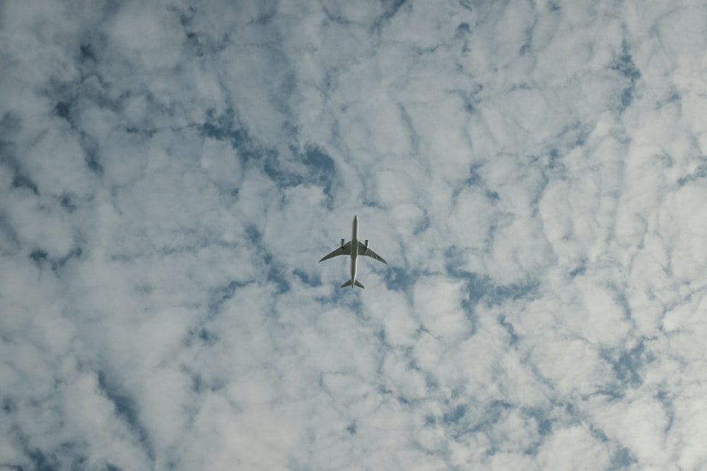 white airplane in the sky