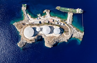 aerial view of an island