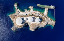 aerial view of an island