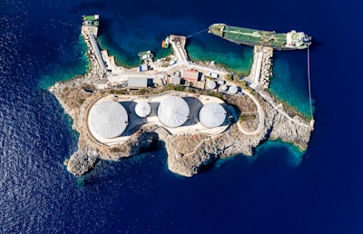 aerial view of an island