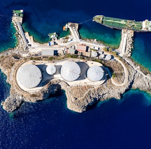 aerial view of an island