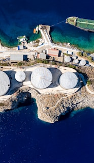 aerial view of an island