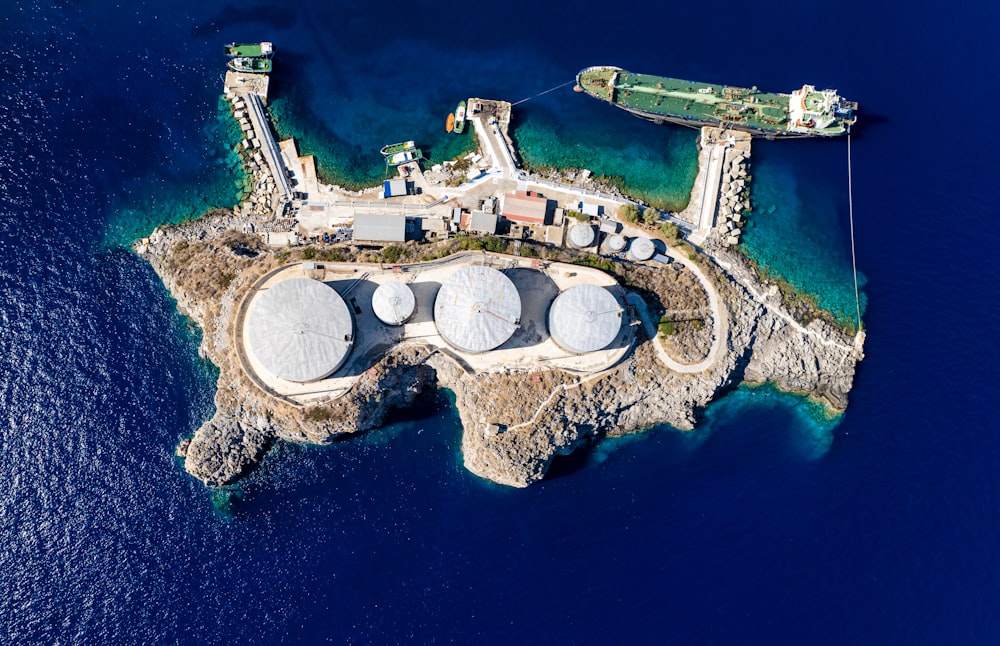 aerial view of an island