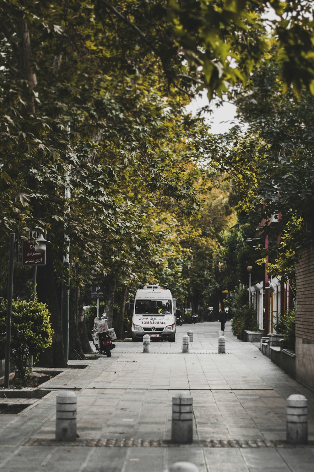 white van on the street