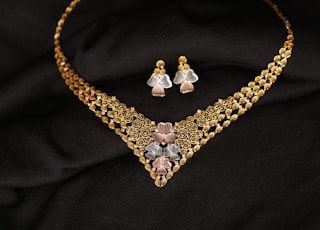 silver diamond studded heart pendant necklace