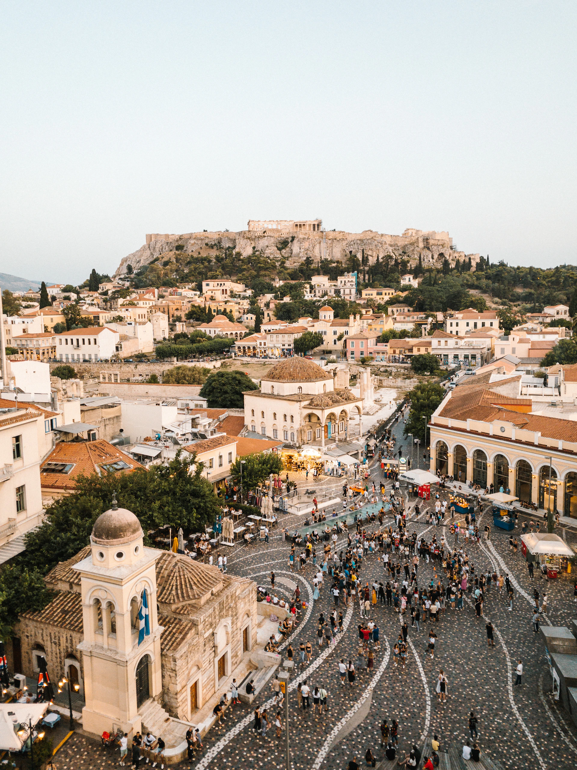 Athens evening skyline