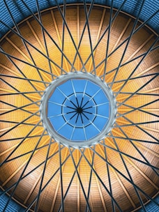brown and white round ceiling
