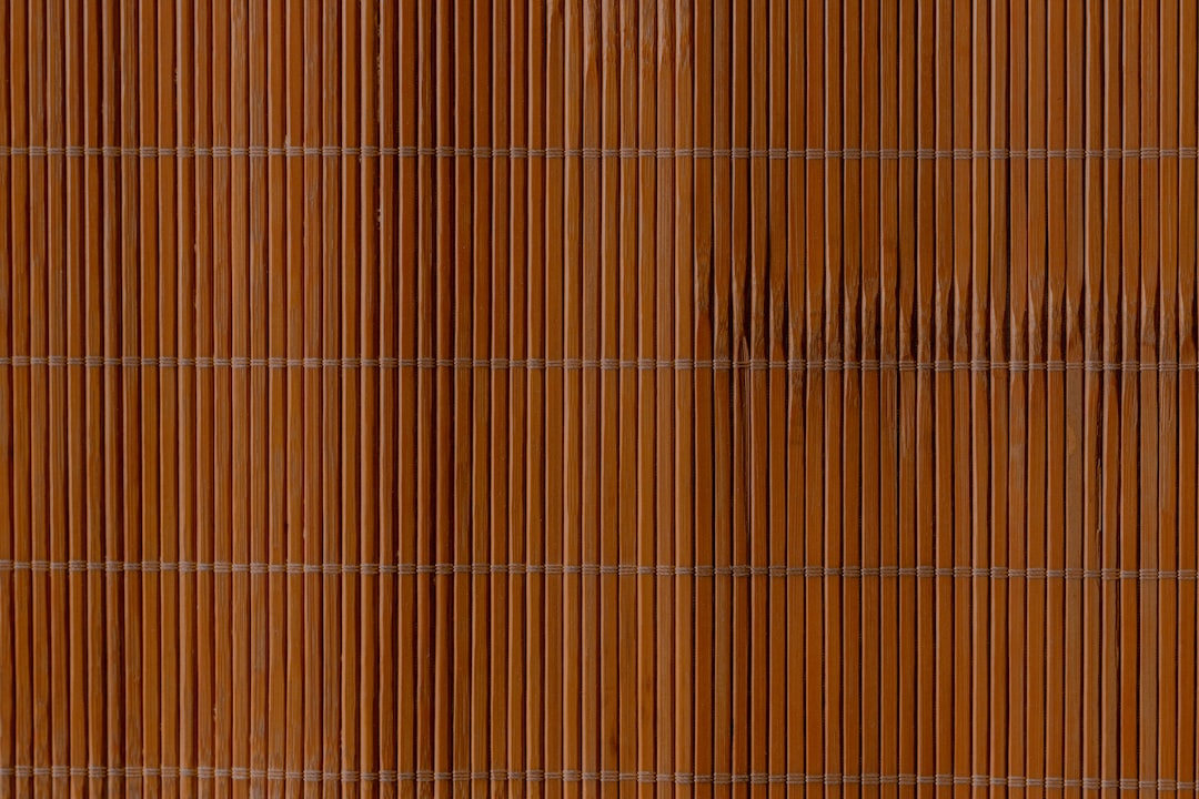 brown and white striped textile