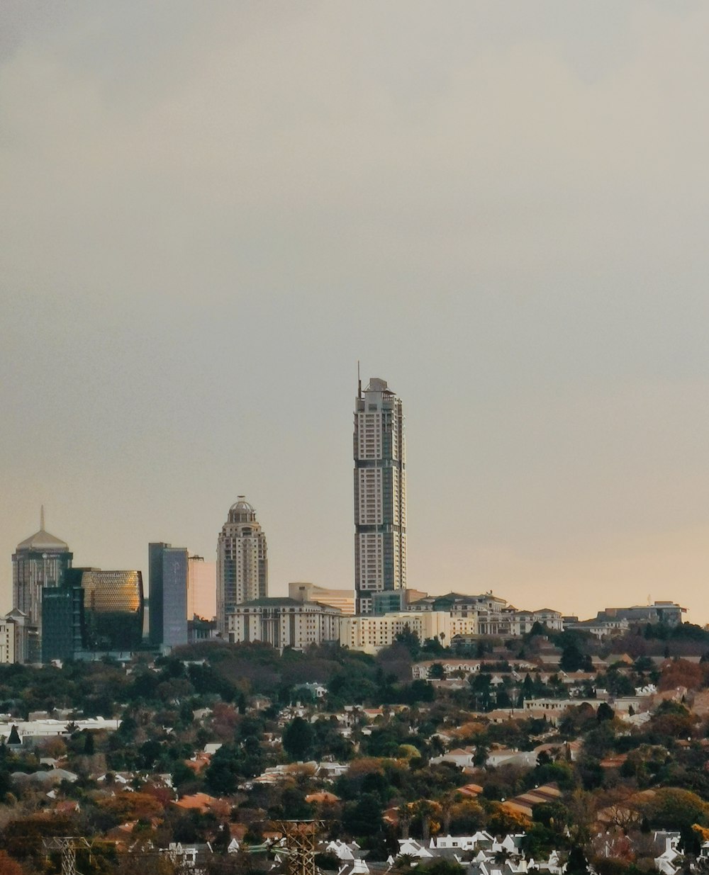 city skyline under white sky during daytime