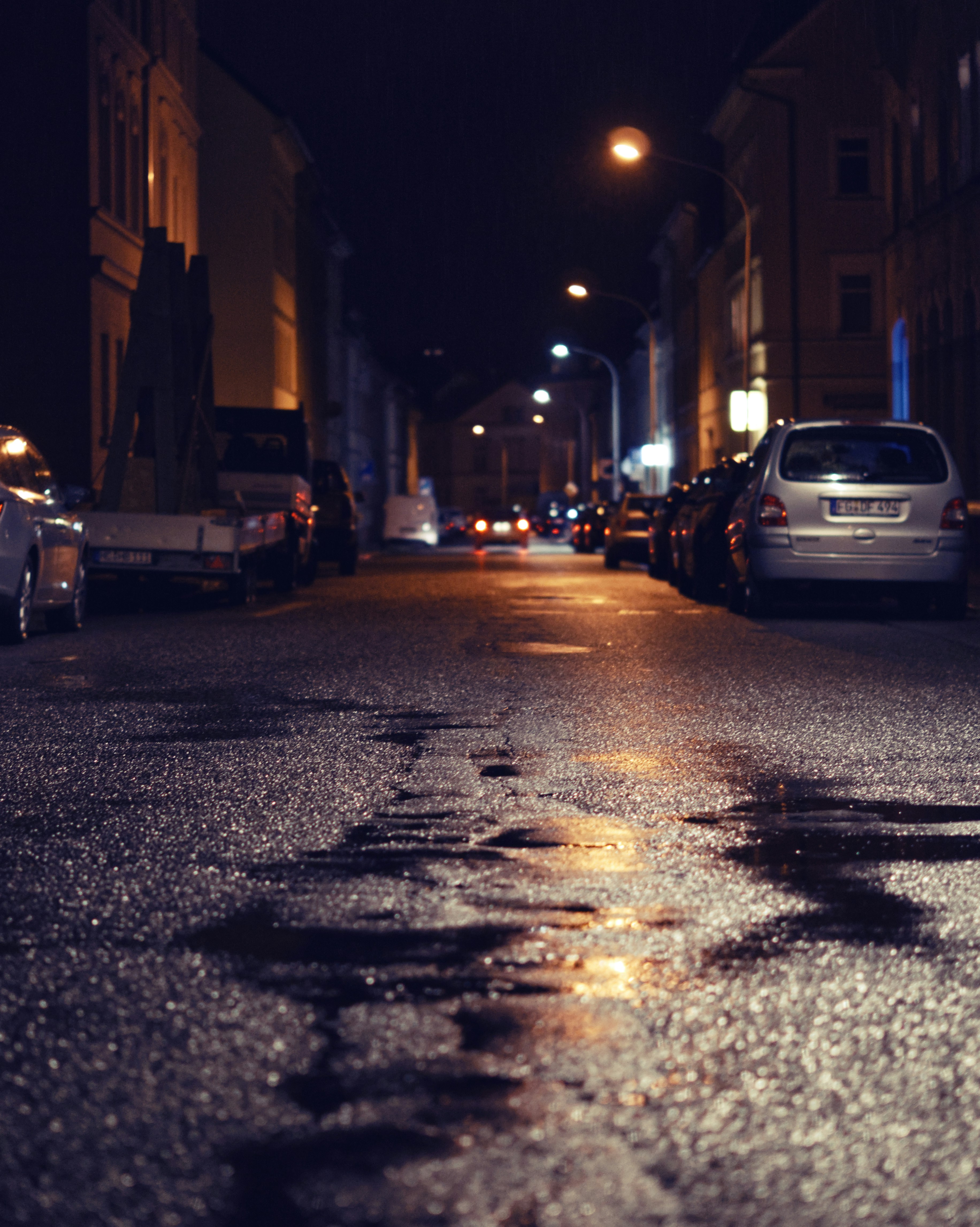 cars on road during night time