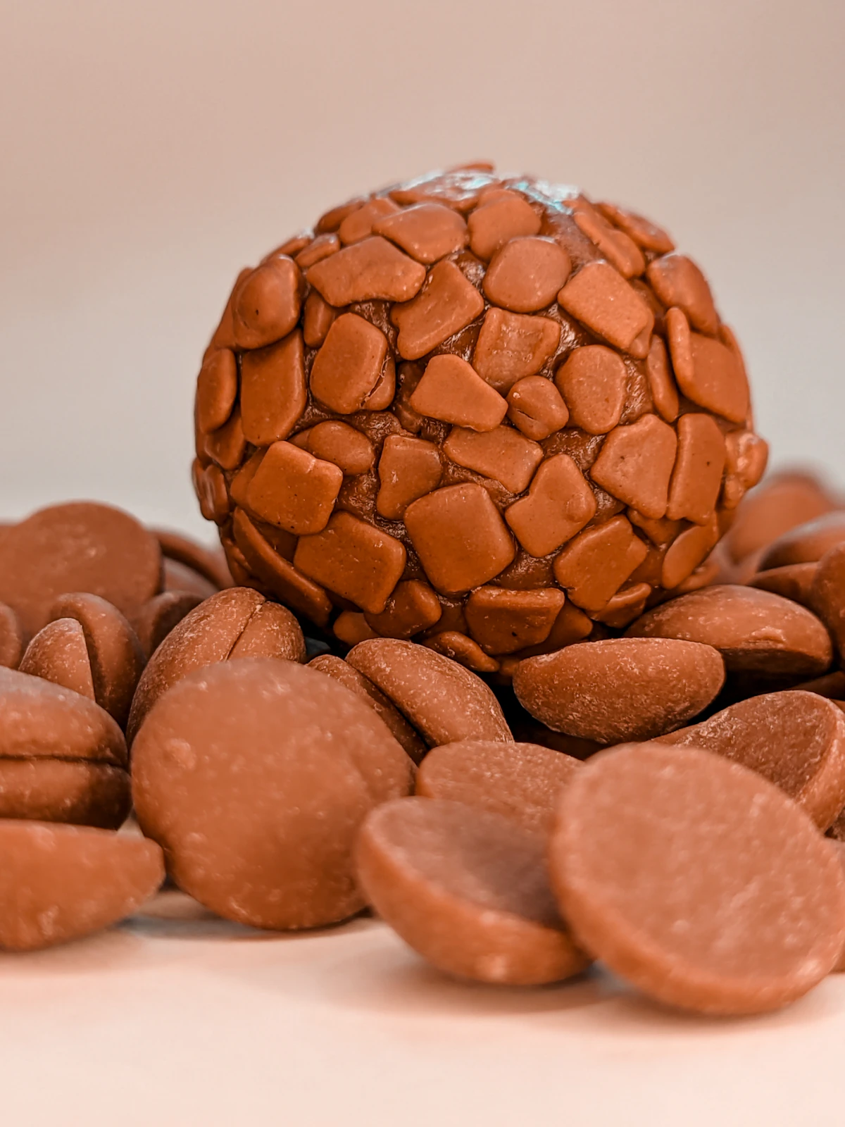 Brigadeiros de chocolate num prato branco