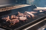 grilled meat on black grill