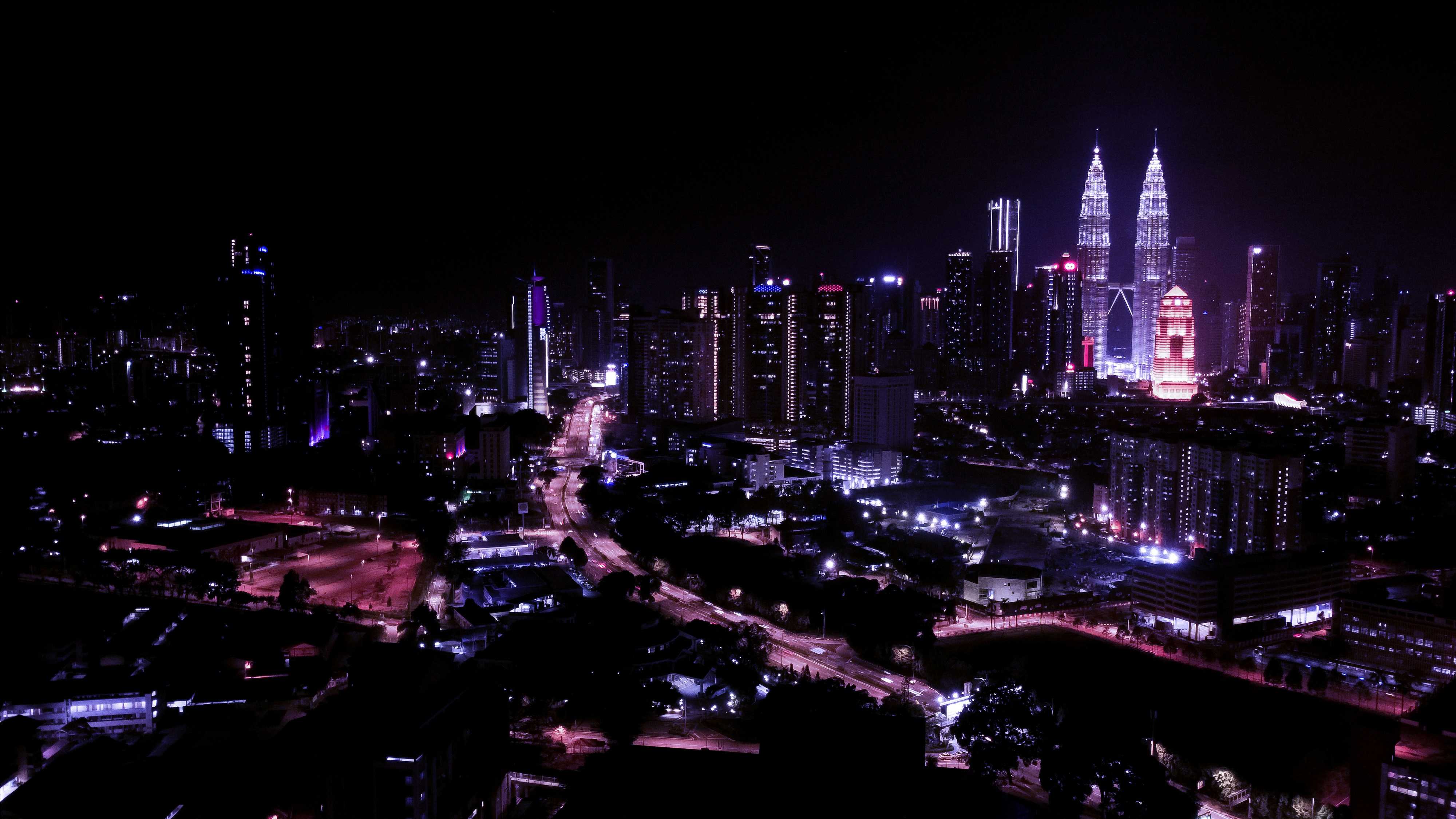 City skyline at night