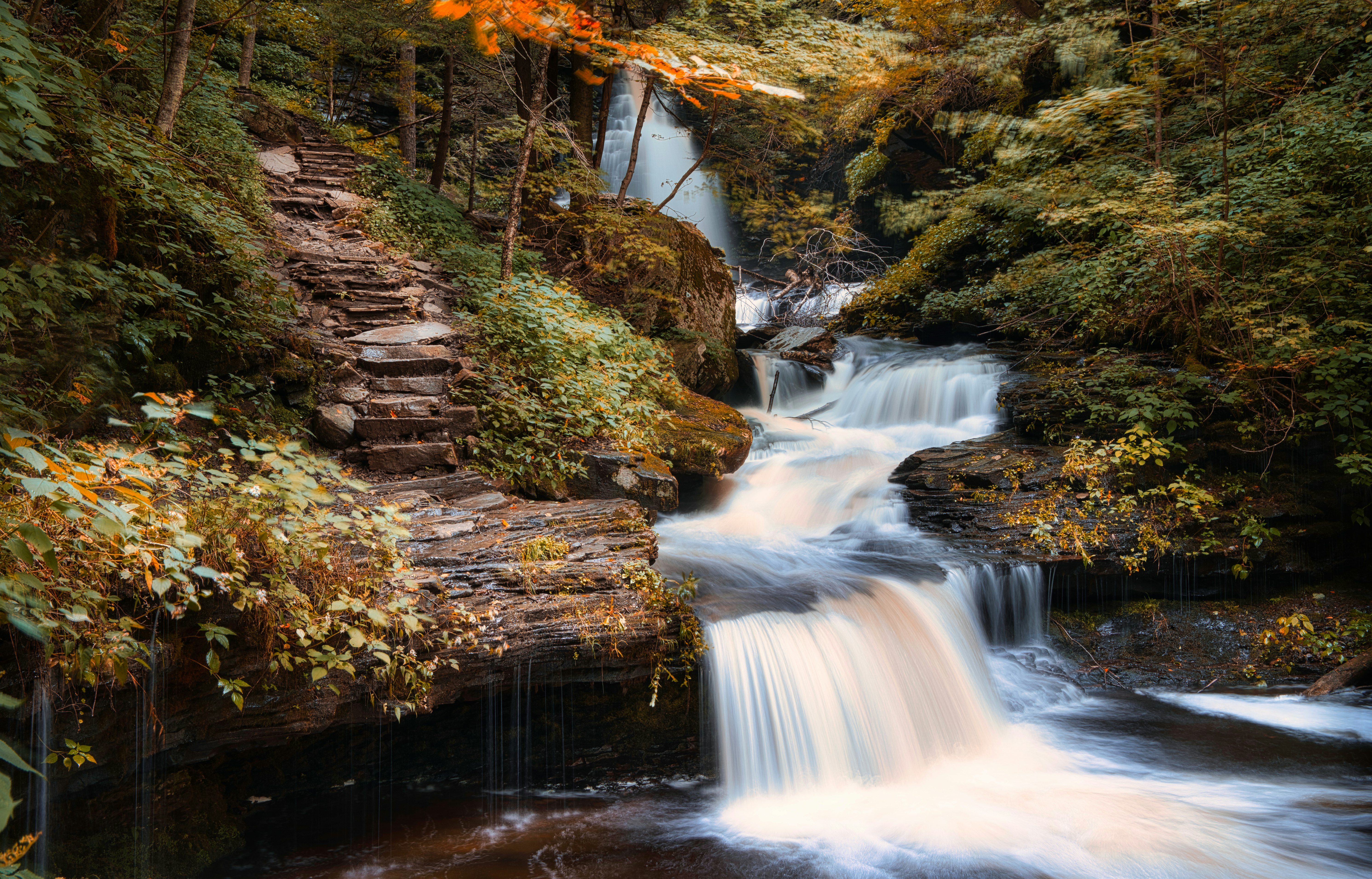 time lapse photography of river