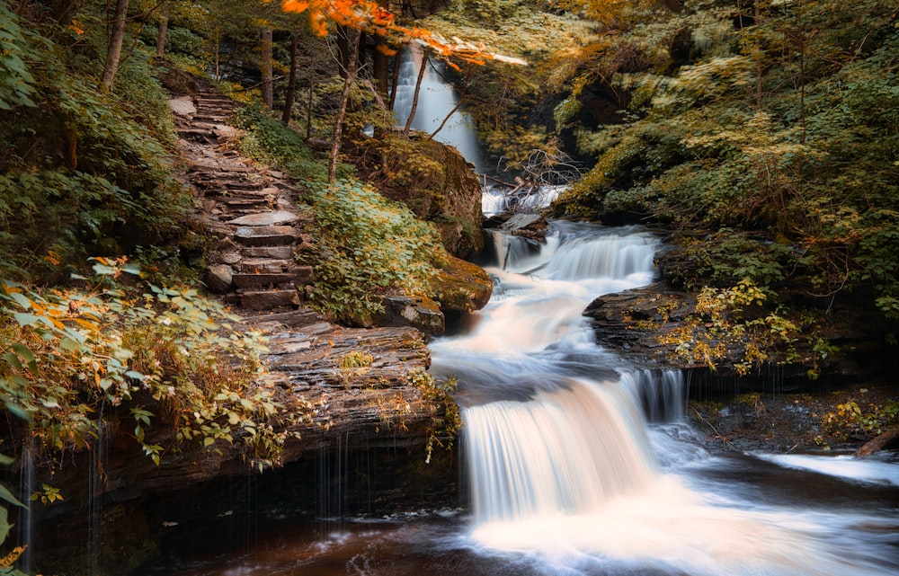 time lapse photography of river