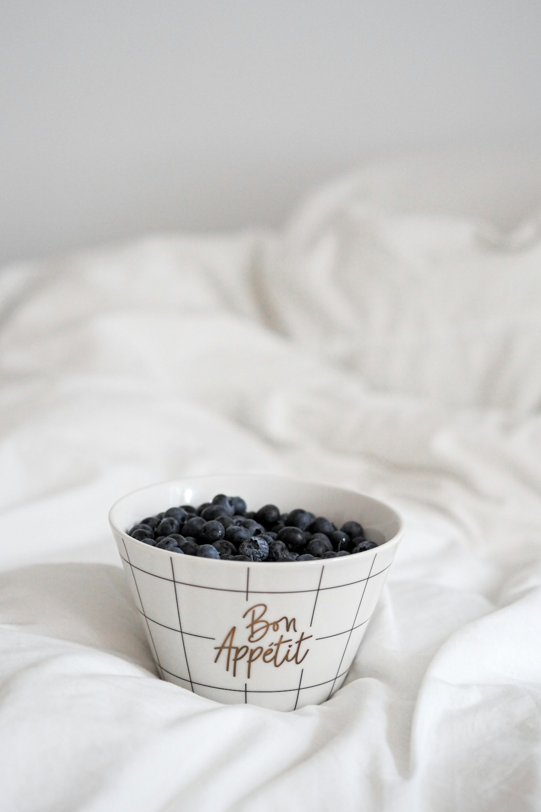 black berries in white and black ceramic bowl