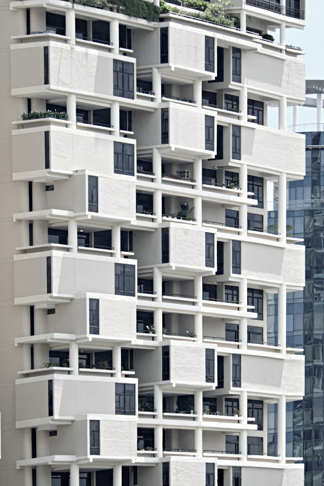 white and blue concrete building