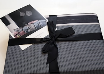 black and white checkered gift box