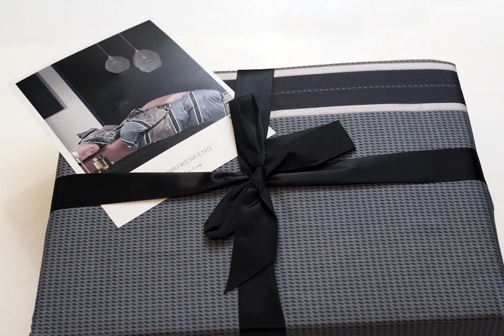 black and white checkered gift box