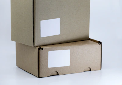brown cardboard box on white table