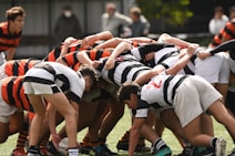 group of women in white and black stripe shirt