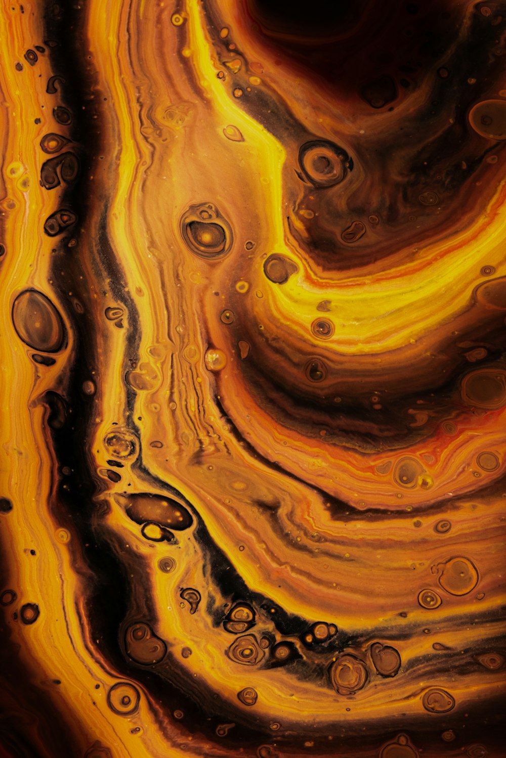 yellow and brown abstract painting