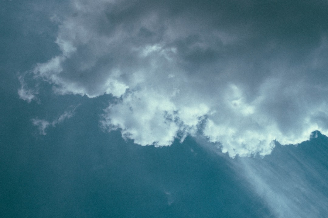 white clouds and blue sky